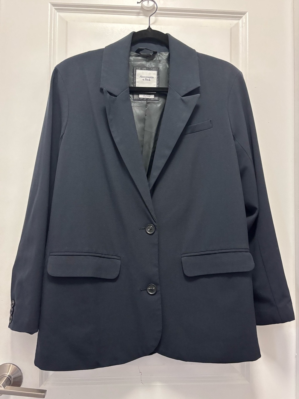 Abercrombie & Fitch Women's Dark Navy Two-Button Blazer